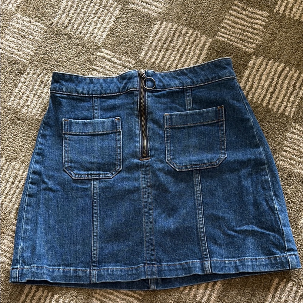 Madewell Blue A-Line Mini Skirt